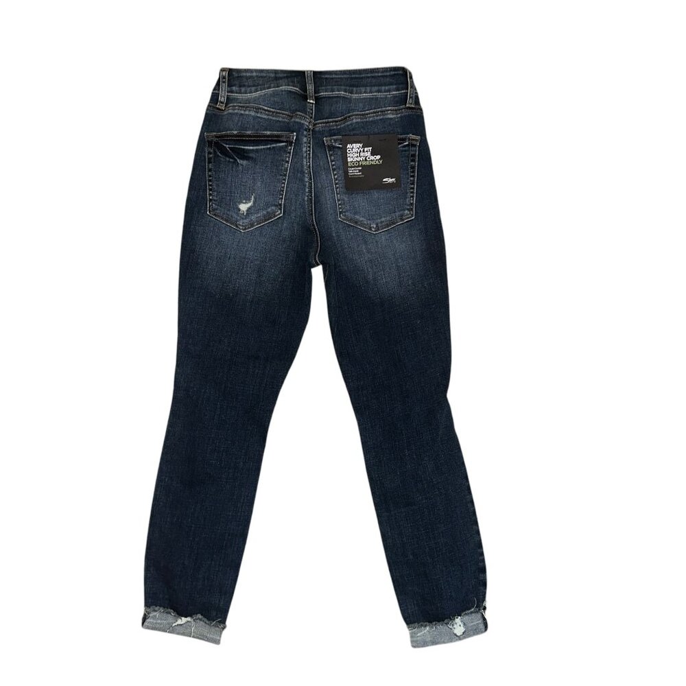 Silver Avery Curvy Skinny Crop Womens Jeans 26 25 High Rise Distressed Frayed - Picture 5 of 7
